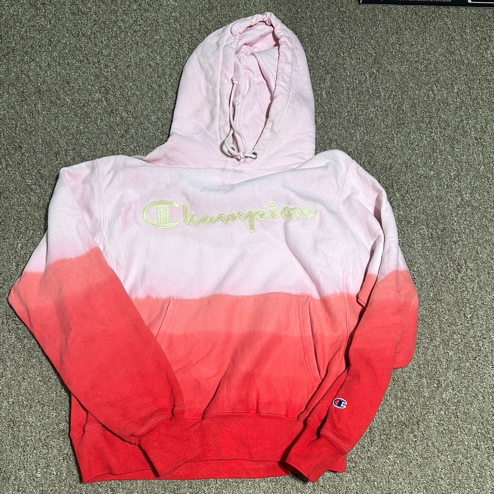 Champion Pink to Red Gradient Hoodie